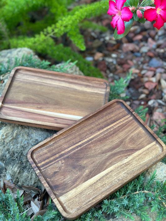 Square Acacia Wood Trays
