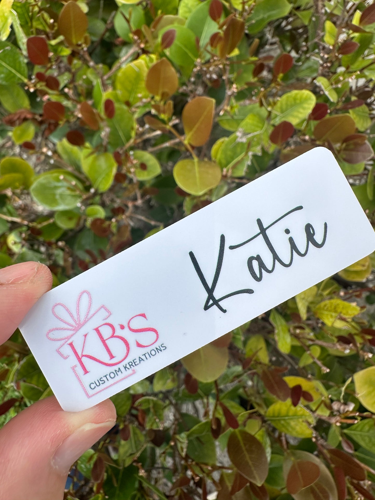 Holographic or White PVC Name Tags