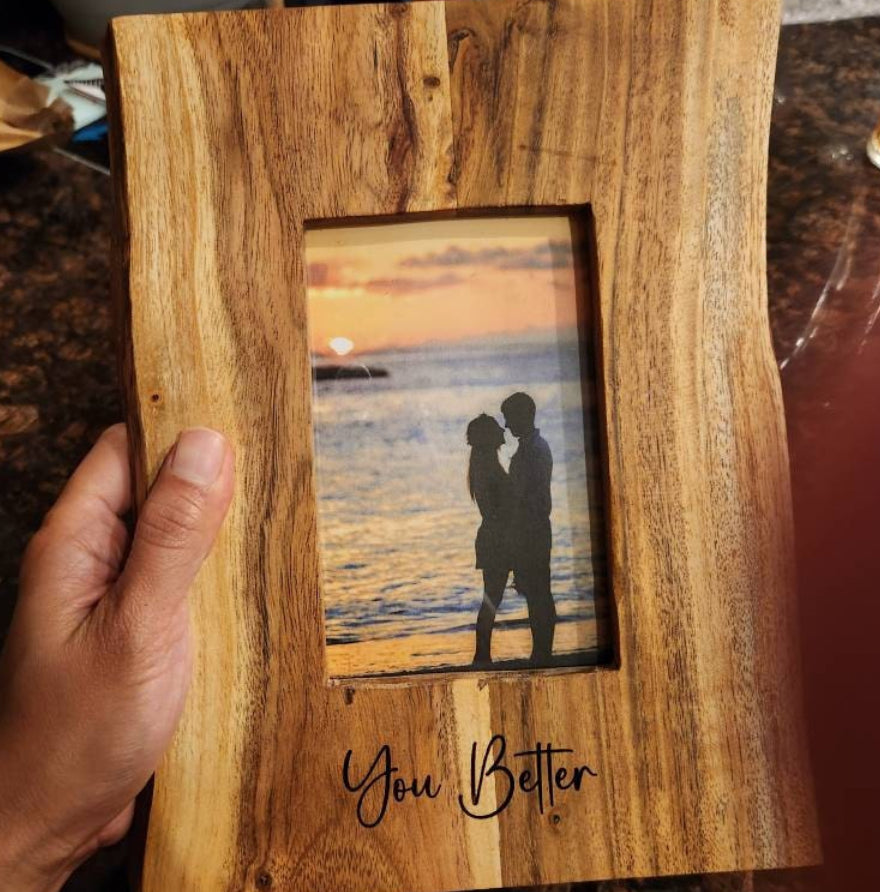 Live Edge Acacia Wood Frame