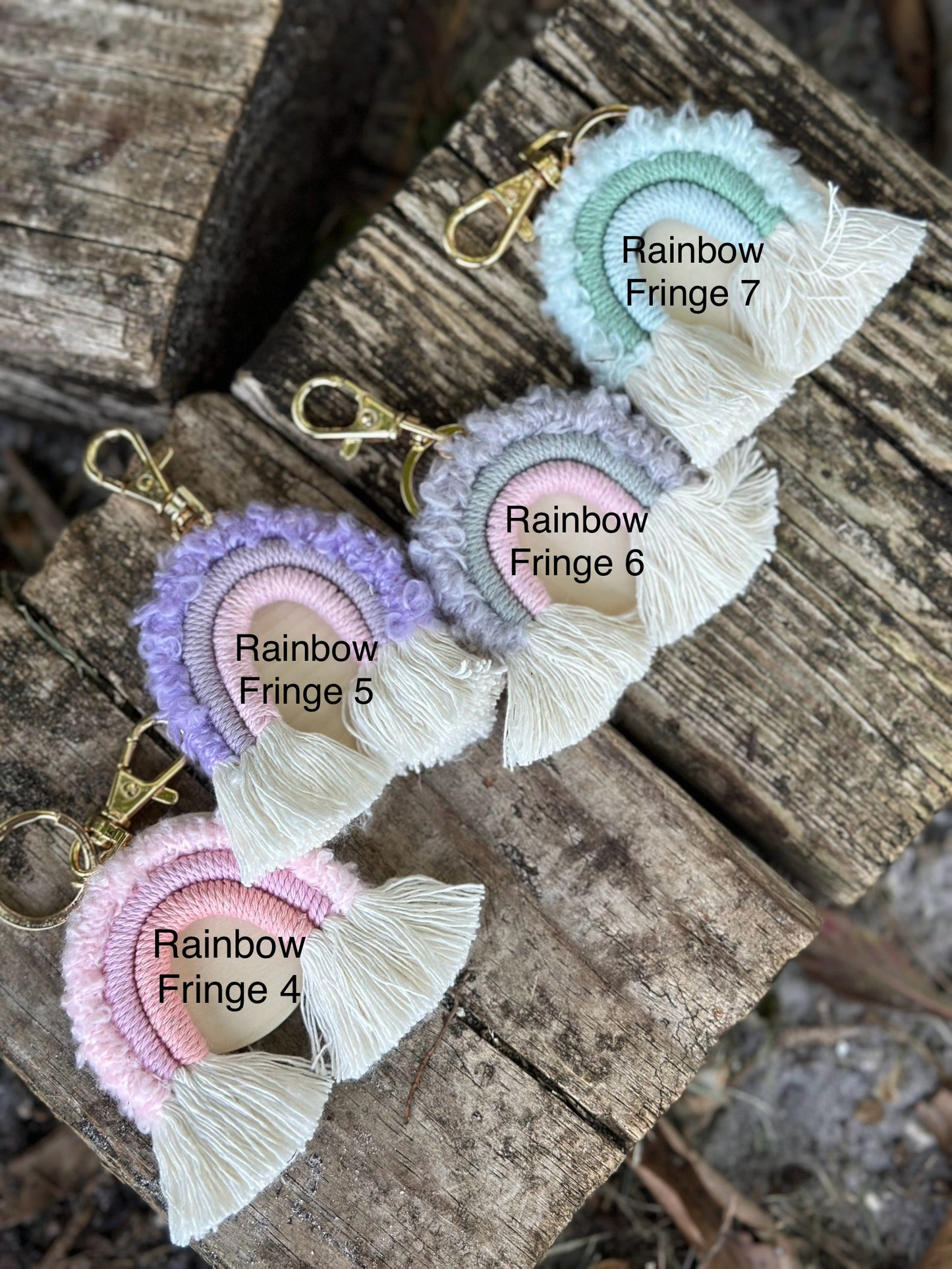 Rainbow Fringe Keychain