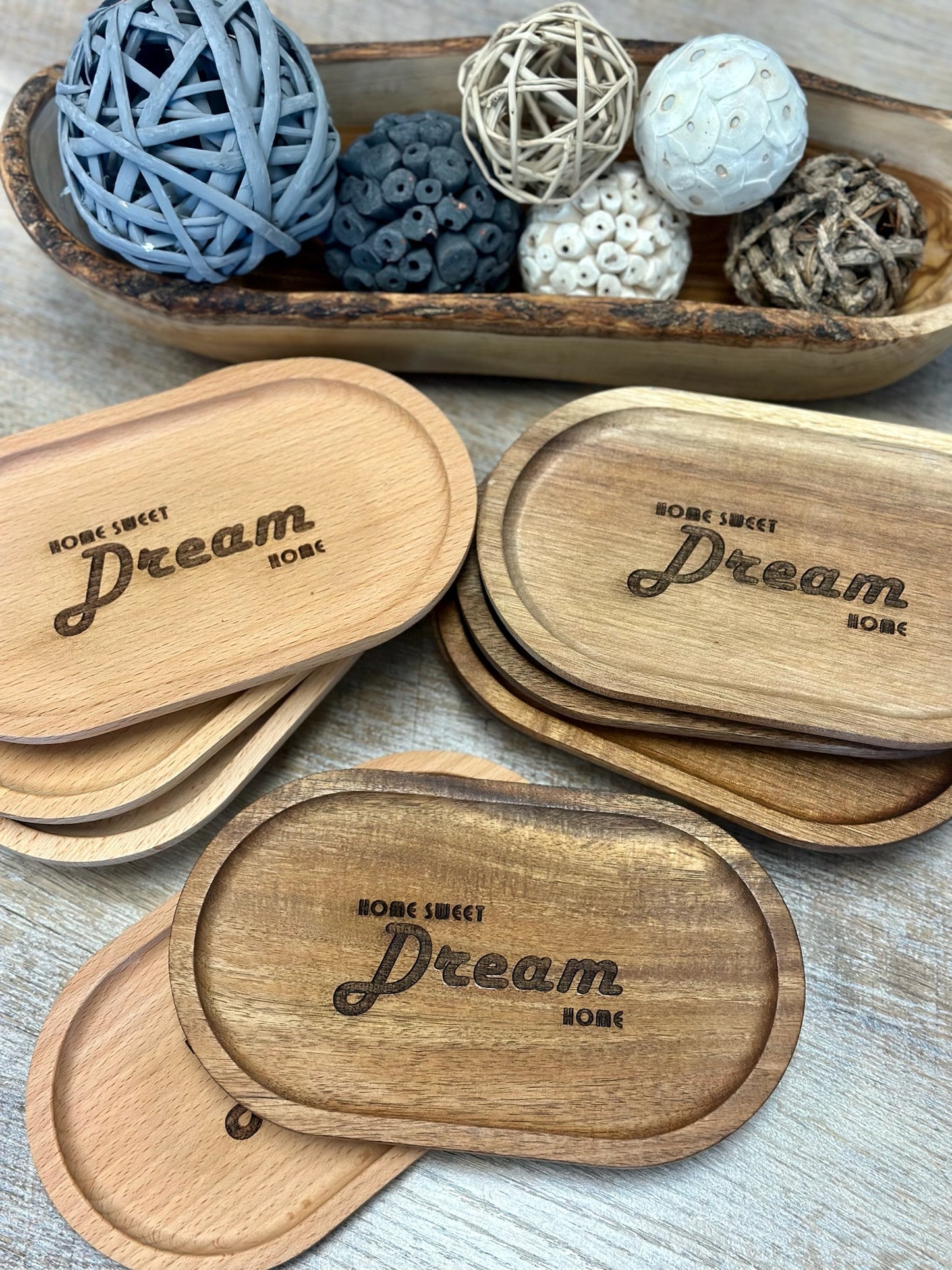 Wood Oval Tray (Acacia or Beech)