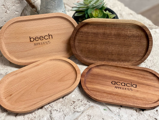 Wood Oval Tray (Acacia or Beech)