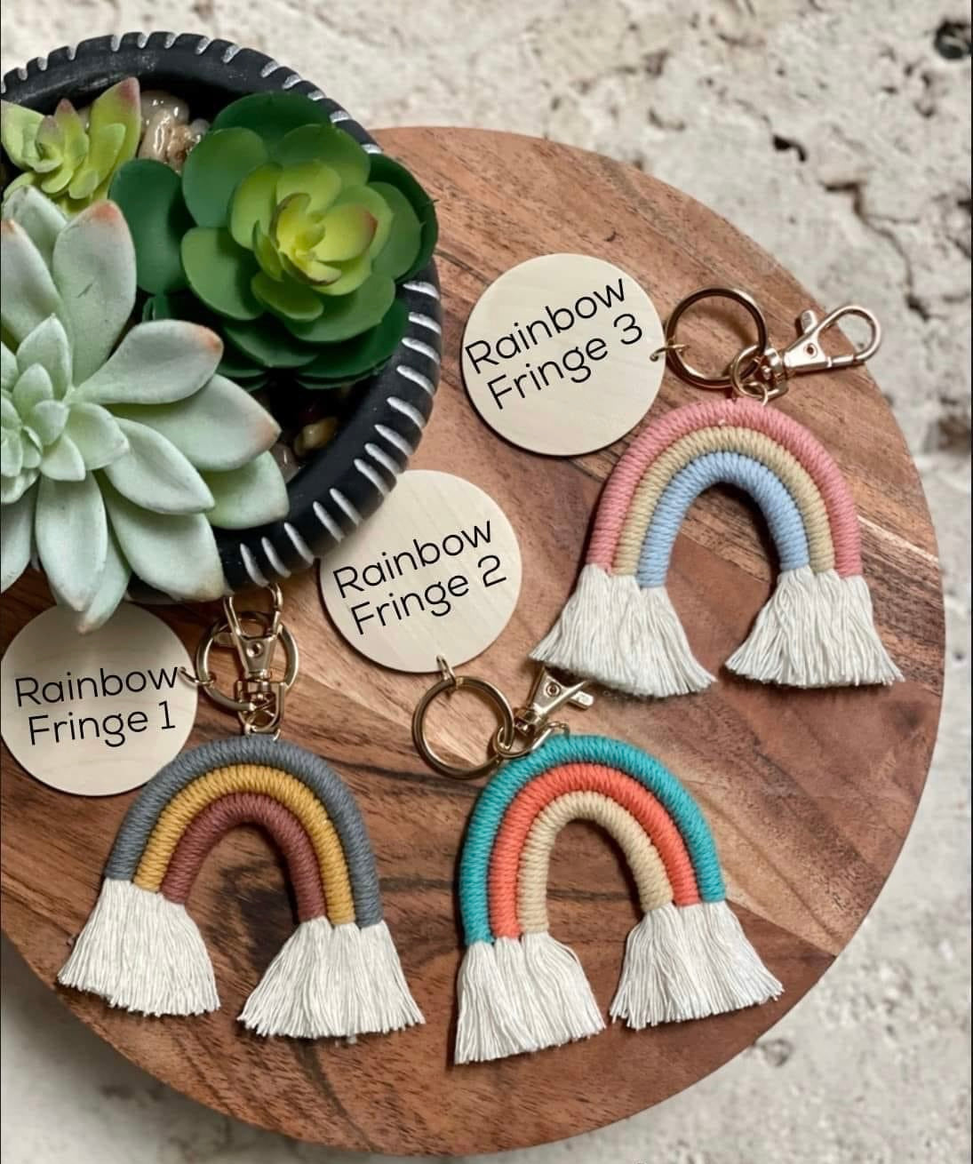 Rainbow Fringe Keychain