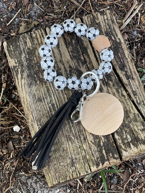 Sports Wood Bead Wristlet