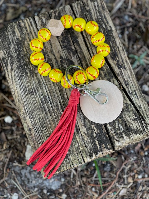 Sports Wood Bead Wristlet