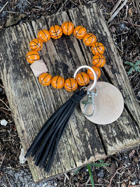 Sports Wood Bead Wristlet