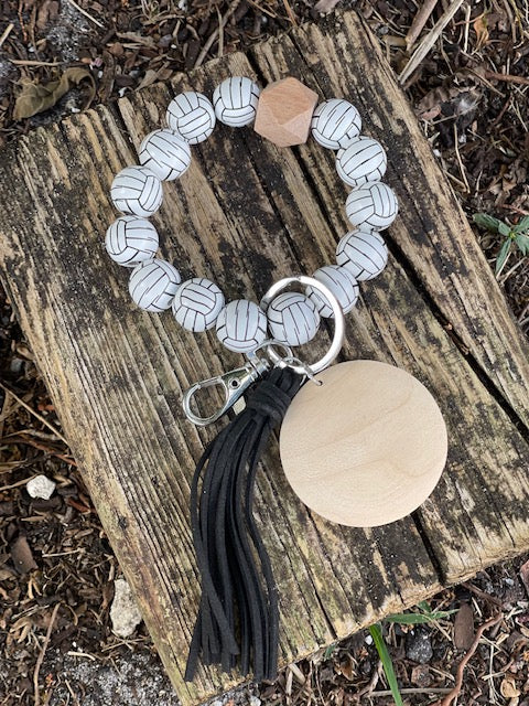 Sports Wood Bead Wristlet