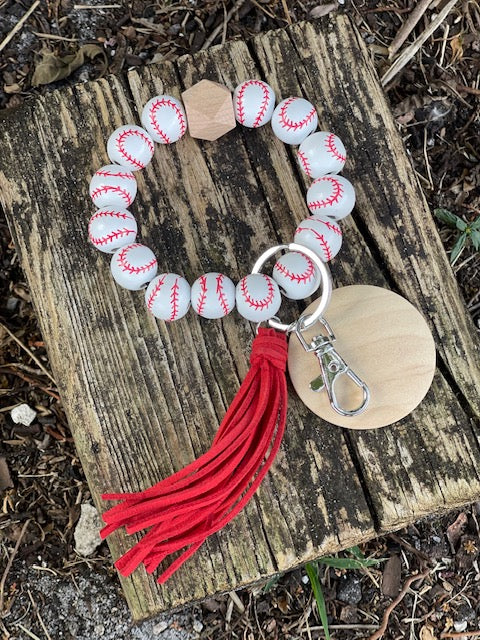 Sports Wood Bead Wristlet