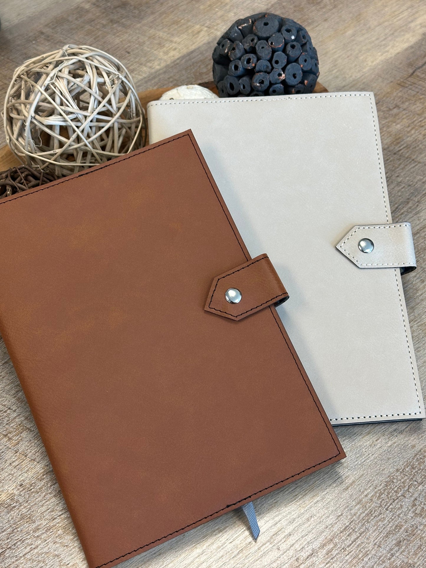 Refillable Leatherette A5 Notebook Blank – Laser Engraving | Snap Closure Journal