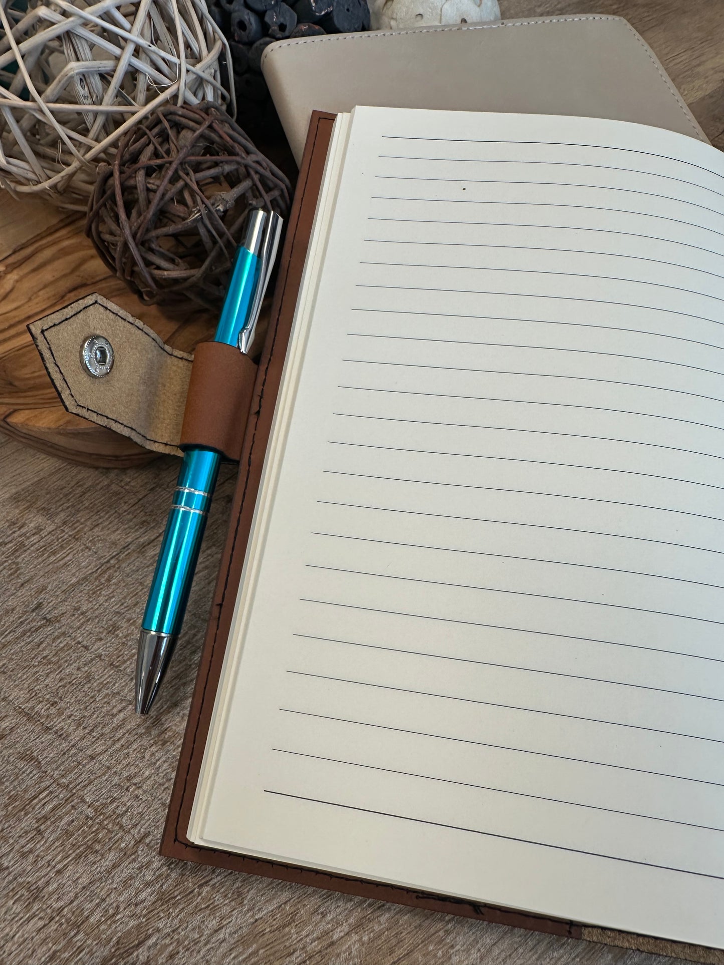 Refillable Leatherette A5 Notebook Blank – Laser Engraving | Snap Closure Journal