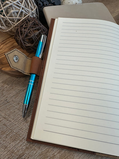 Refillable Leatherette A5 Notebook Blank – Laser Engraving | Snap Closure Journal