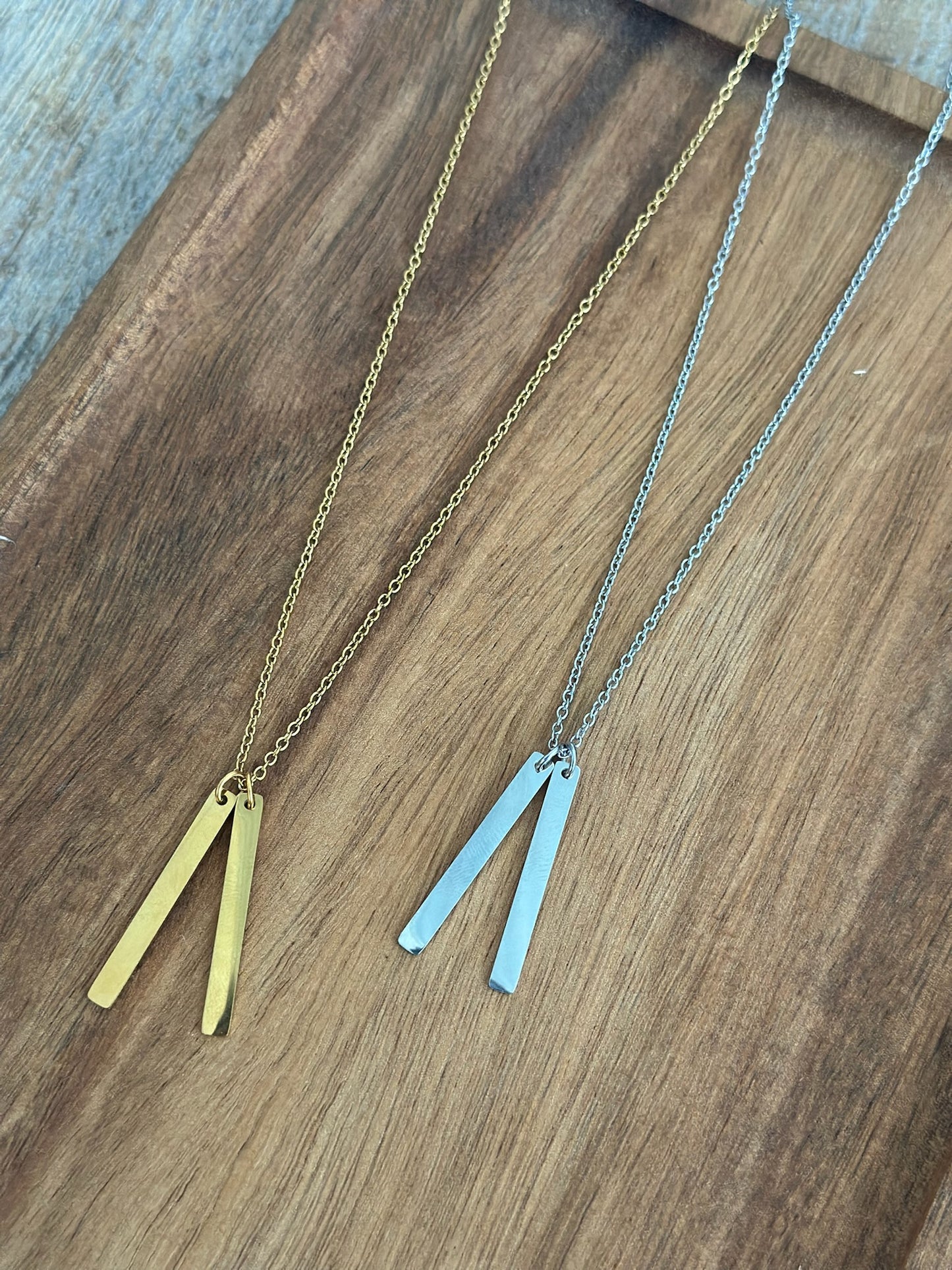 Stainless Steel Vertical Bar Necklace