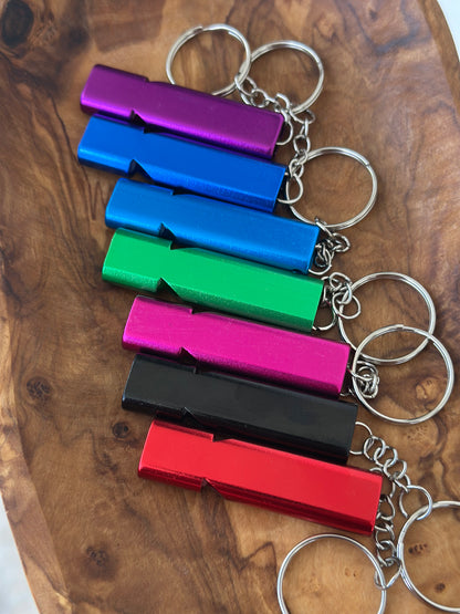 PACK OF 5 Safety Whistles | Engravable Anodized Aluminum I Bulk Blank Safety Whistles