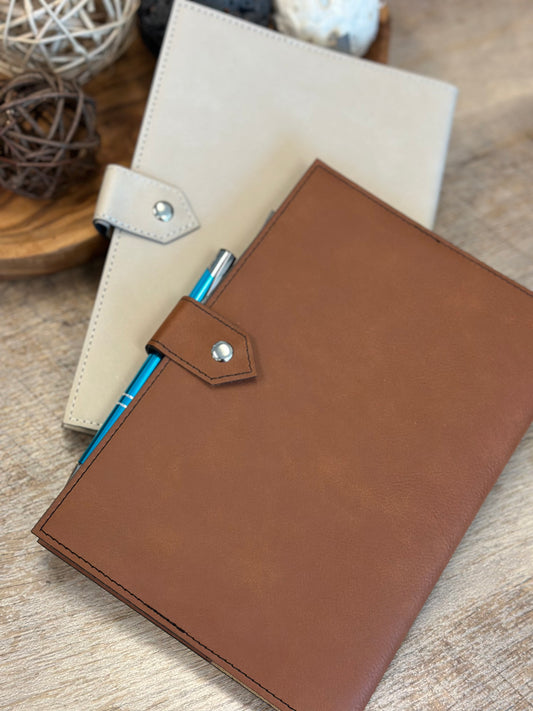 Refillable Leatherette A5 Notebook Blank – Laser Engraving | Snap Closure Journal