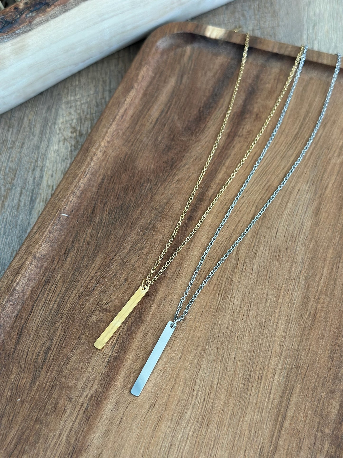 Stainless Steel Vertical Bar Necklace