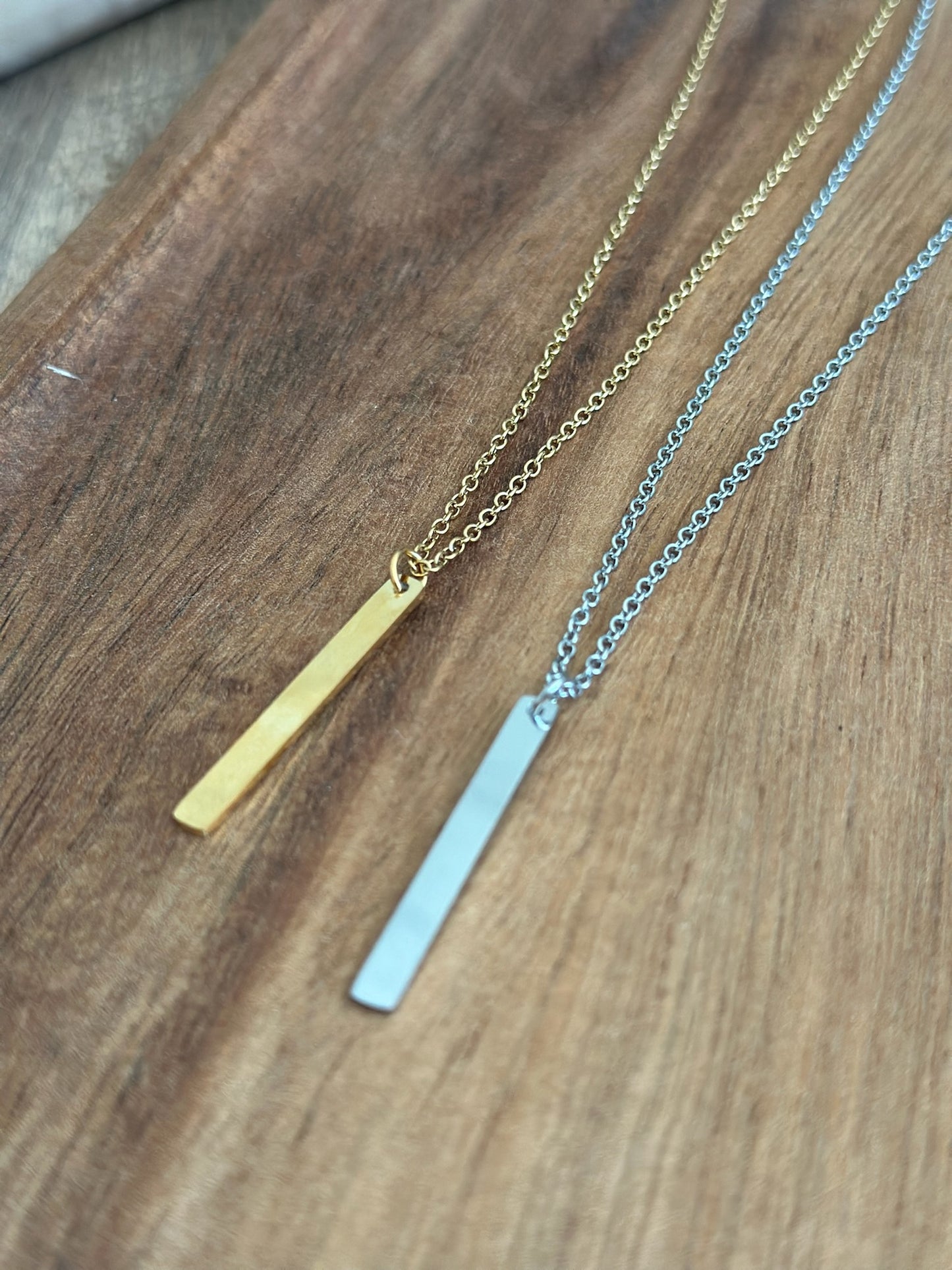 Stainless Steel Vertical Bar Necklace