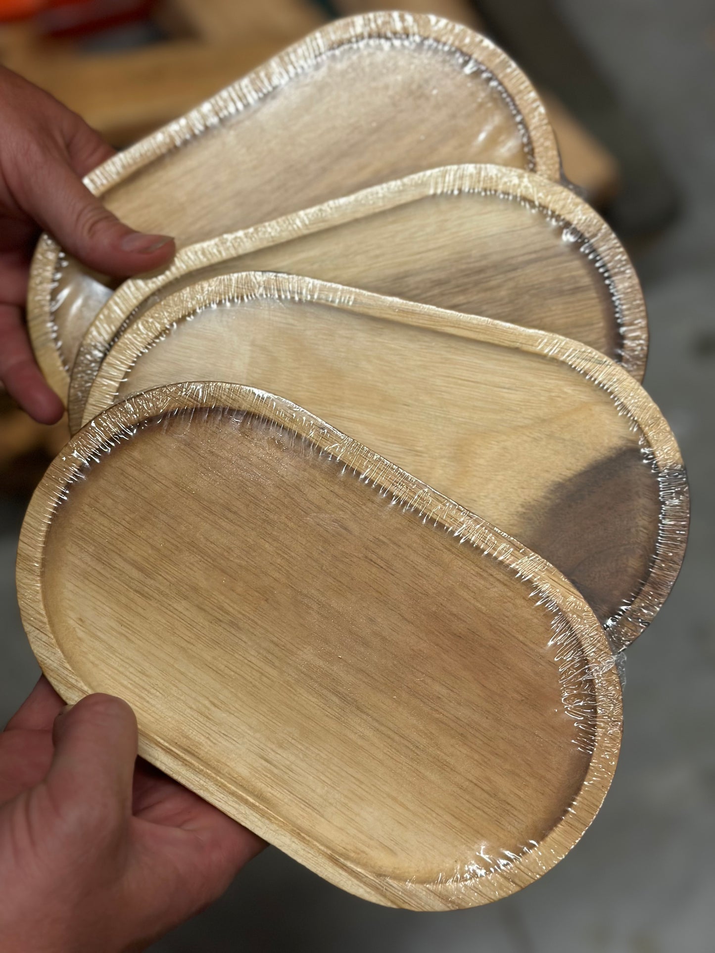 IRREGULAR Wood Oval Tray (Acacia or Beech)