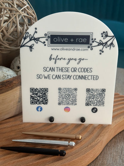 QR Code Table Top Sign