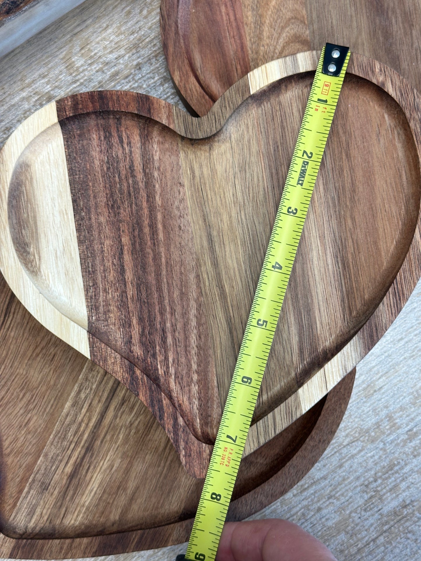 Heart Shaped Acacia Wood Trays