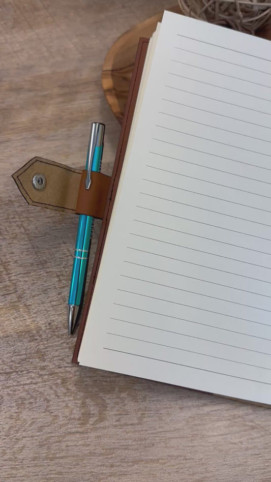 Refillable Leatherette A5 Notebook Blank – Laser Engraving | Snap Closure Journal